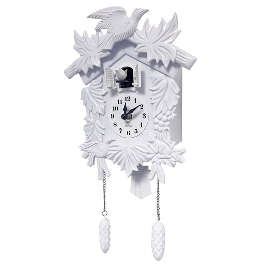 WALPLUS 20.2x37cm White Vintage Cuckoo Clock With Cuckoo Call Simple Fashionable antique style Pendulum Clock Home DIY Decoration Office Accessories