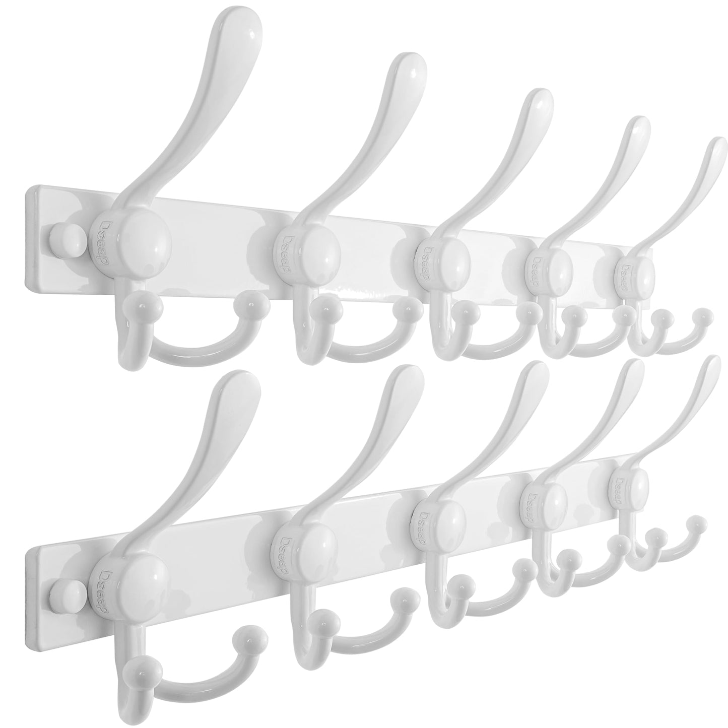 Dseap Coat Rack Wall Mount, Heavy Duty 2.5mm Base vs Flimsy 1mm, Double-Thick Solid Anti-Snap Hooks