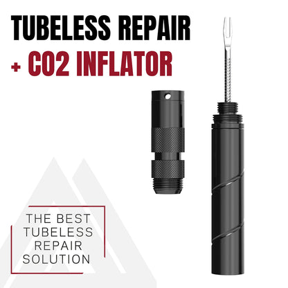 KOM Cycling Tubeless Tyre Repair Kit for Bikes  8 Colors! Fixes Mountain Bike and Road Bicycle Tyre Punctures  Includes Tyre Repair Fork and Reamer,