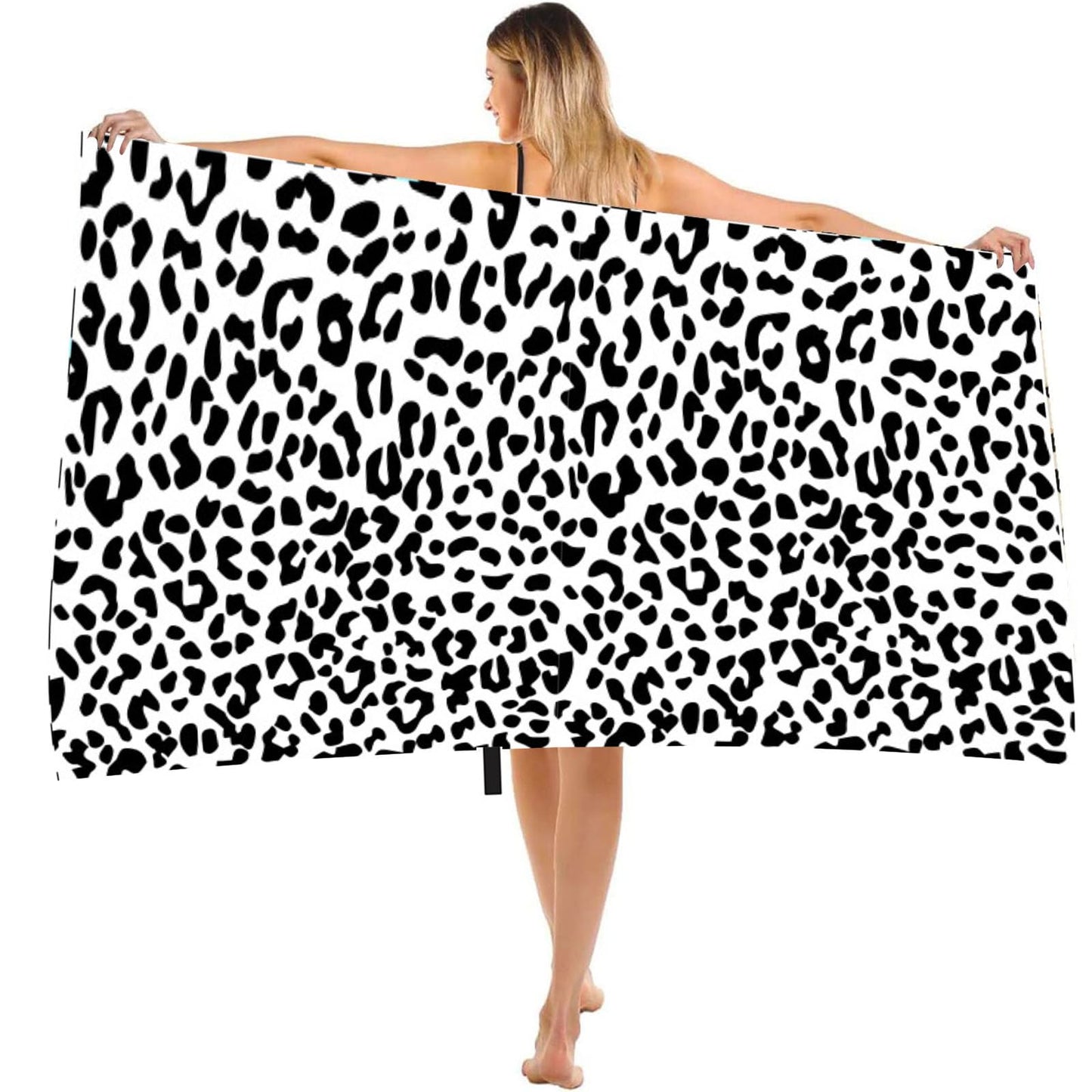 Aisszhao Large Microfibre Beach Towel for Adult,160x90cm Leopard Print Sand Free Beach Towel,Lightweight Quick Dry Travel Swimming Towel with