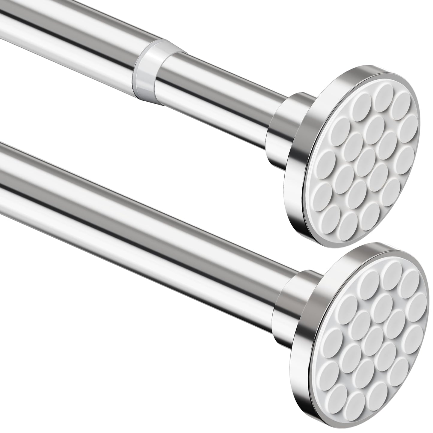 Shower Rail Curtain Pole No Drilling Extendable Curtain Rod for Bathroom,Bedroom,Wardrobe Silver (85-160CM Φ25mm)