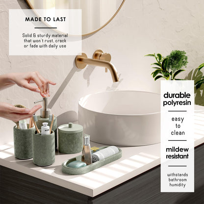 Clara Clark Sage Green Bathroom Set - Bathroom Sets with Shower Curtain and Rugs, 21PC Bathroom Accessory Set