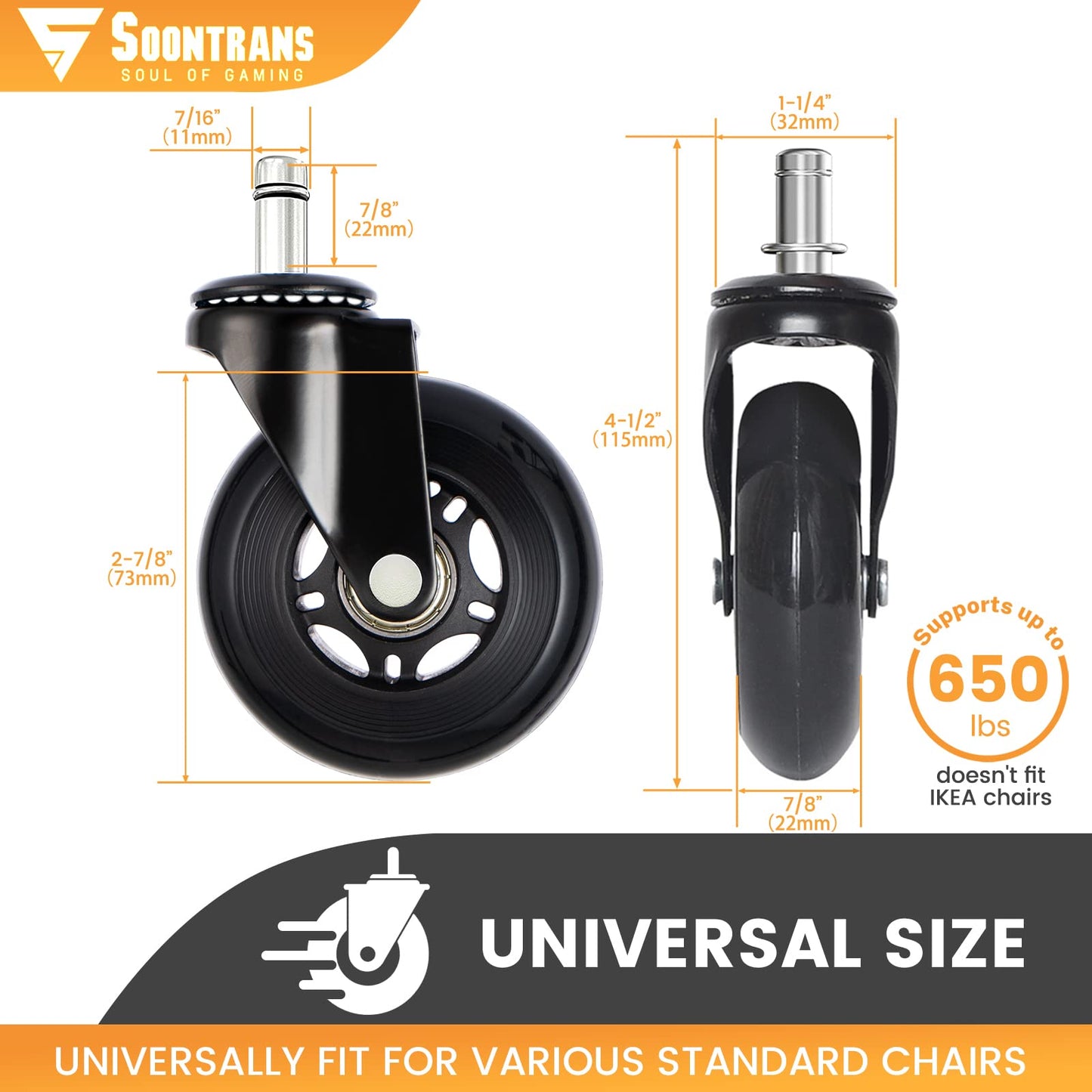 Soontrans Office Chair Wheels Replacement