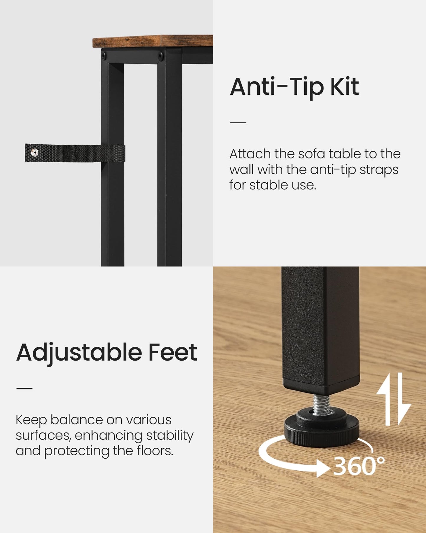 CHOEZON 160 cm Narrow Console Table with Power Outlet, 18 cm Skinny Sofa Table, Long Behind Couch with Charging Station, for Entryway, Hallway