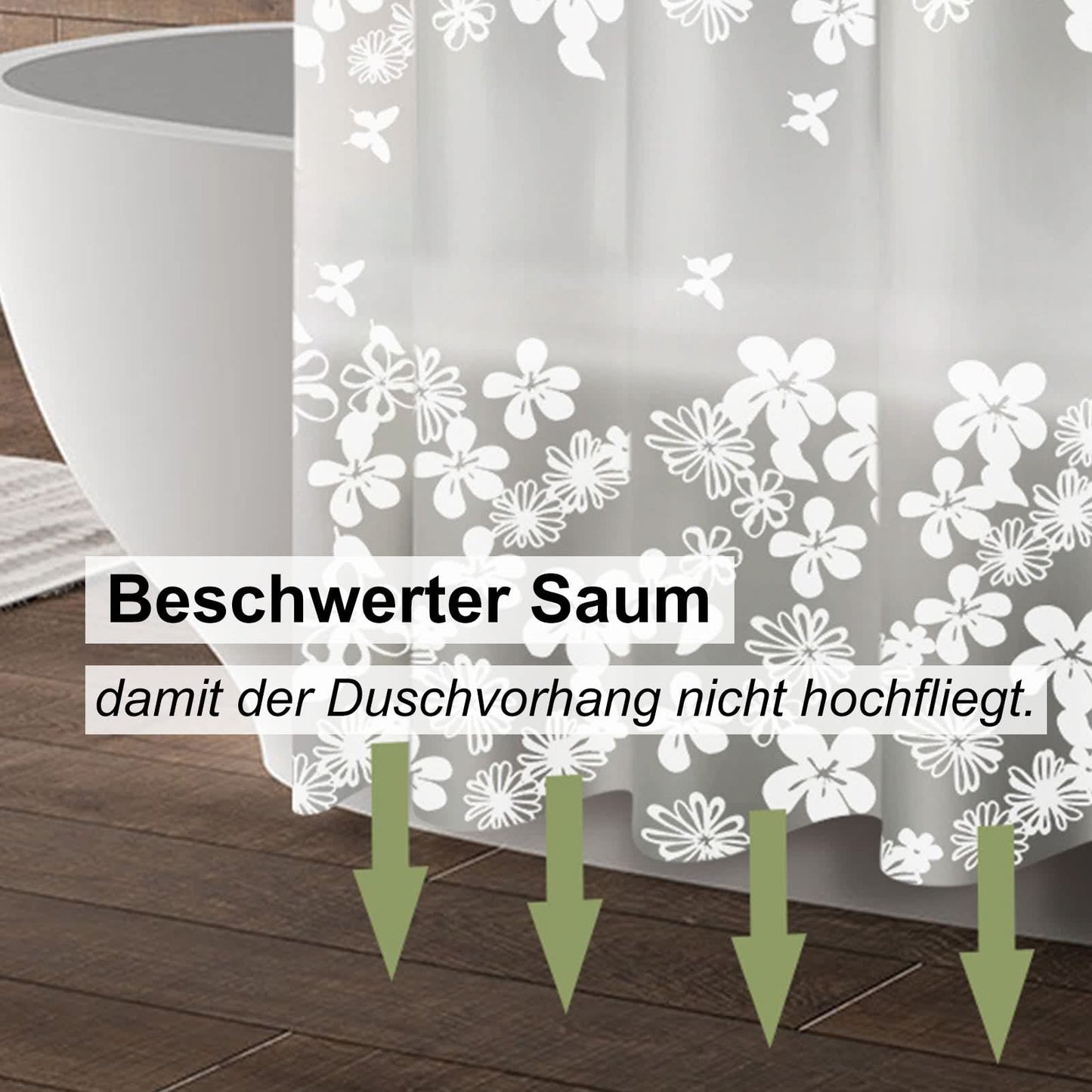 Whoiy Shower Curtain Washable White Shower Curtain Washable 300 x 200 cm Peva Snowflake for Home Dorm,White