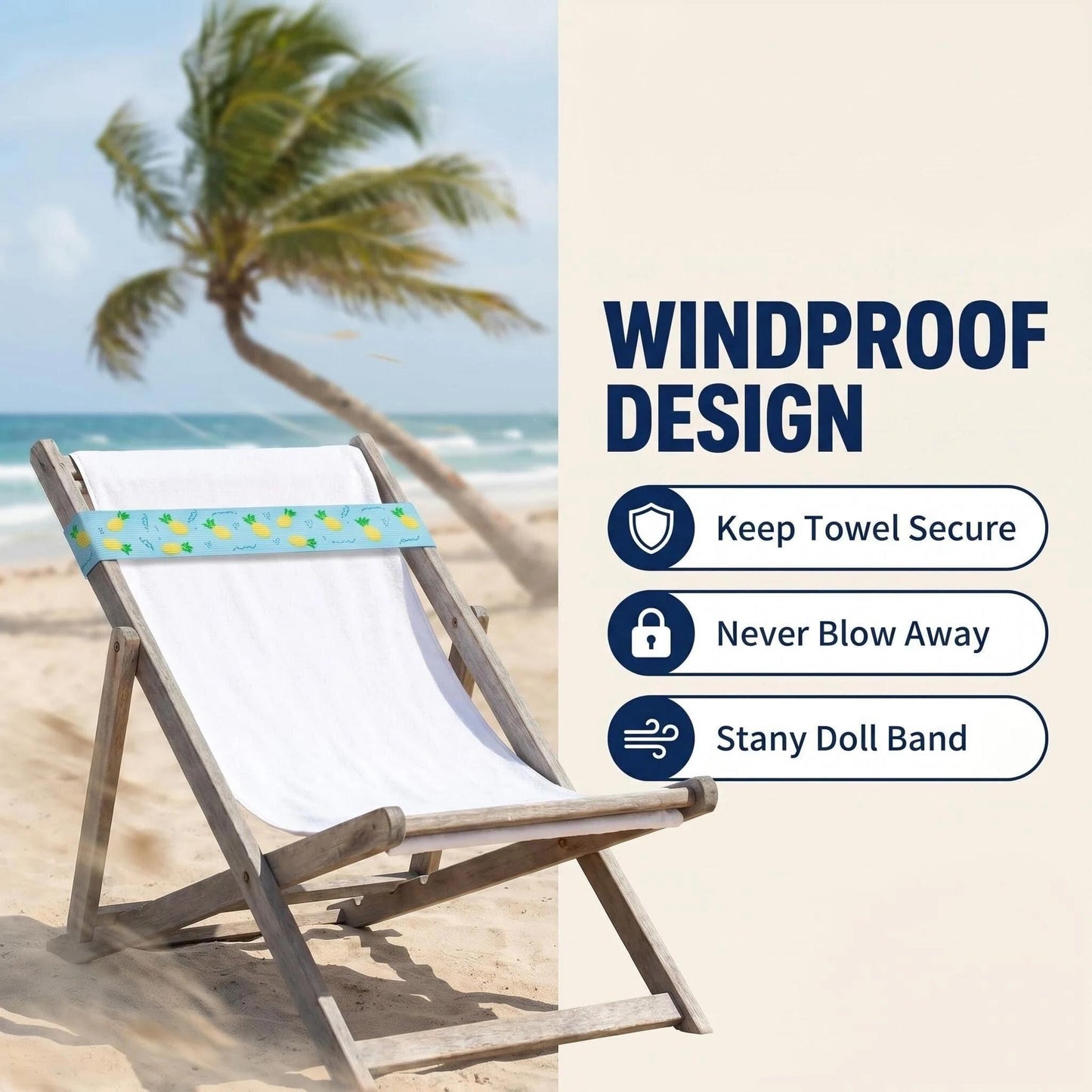 5Pcs Towel Bands for Sun Loungers, Elastic Beach Towel Bands for Sun Loungers, Windproof Sunbed Chairs Towels Straps and Colorful Sunbed Band for