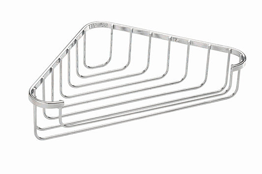 Croydex Corner Basket - Bathroom Storage Solution, Chrome Mild Steel Shower Caddy, Elegant Bathroom Accessory with Screw to Wall Fixings, Wall Plugs &