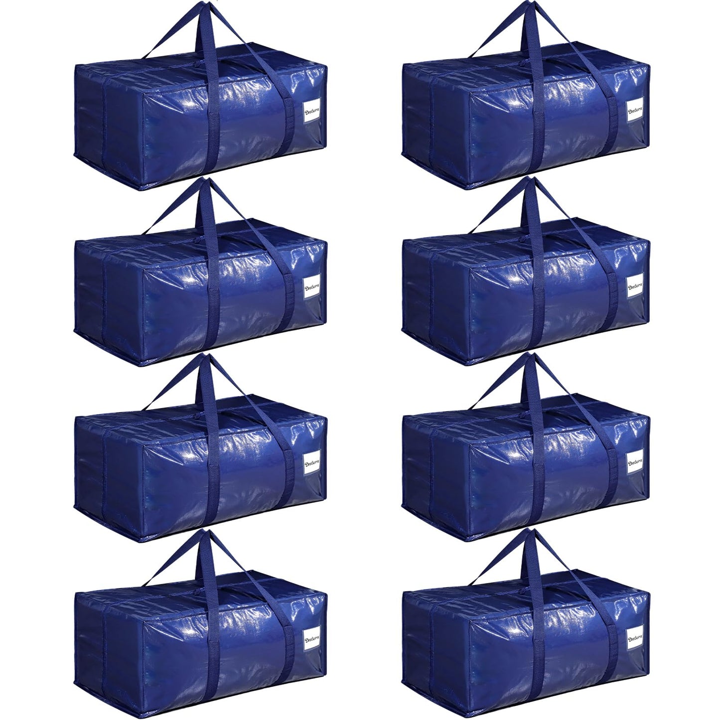 Dntorx 8 Pack 90L Moving Bags, Heavy Duty Oversized Storage Totes, Blue