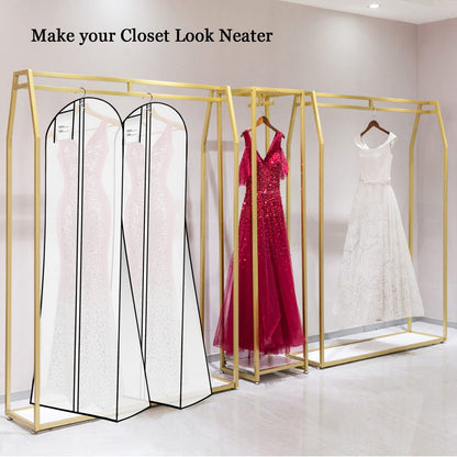 Wedding Evening Dress Garment Storage,180cm Anti-Moth Protector Non-woven Clothes Cover Bag with Pocket,Bridal Dress Cover Breathable Washable Dress