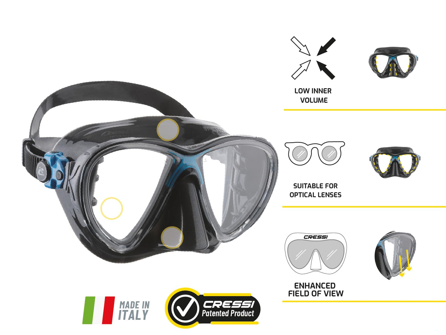 Cressi Big Eyes Evolution & Alpha Ultra Dry - Combo Diving Set Ideal for Snorkelling, Apnea and Diving - Adult Unisex, Black / Black
