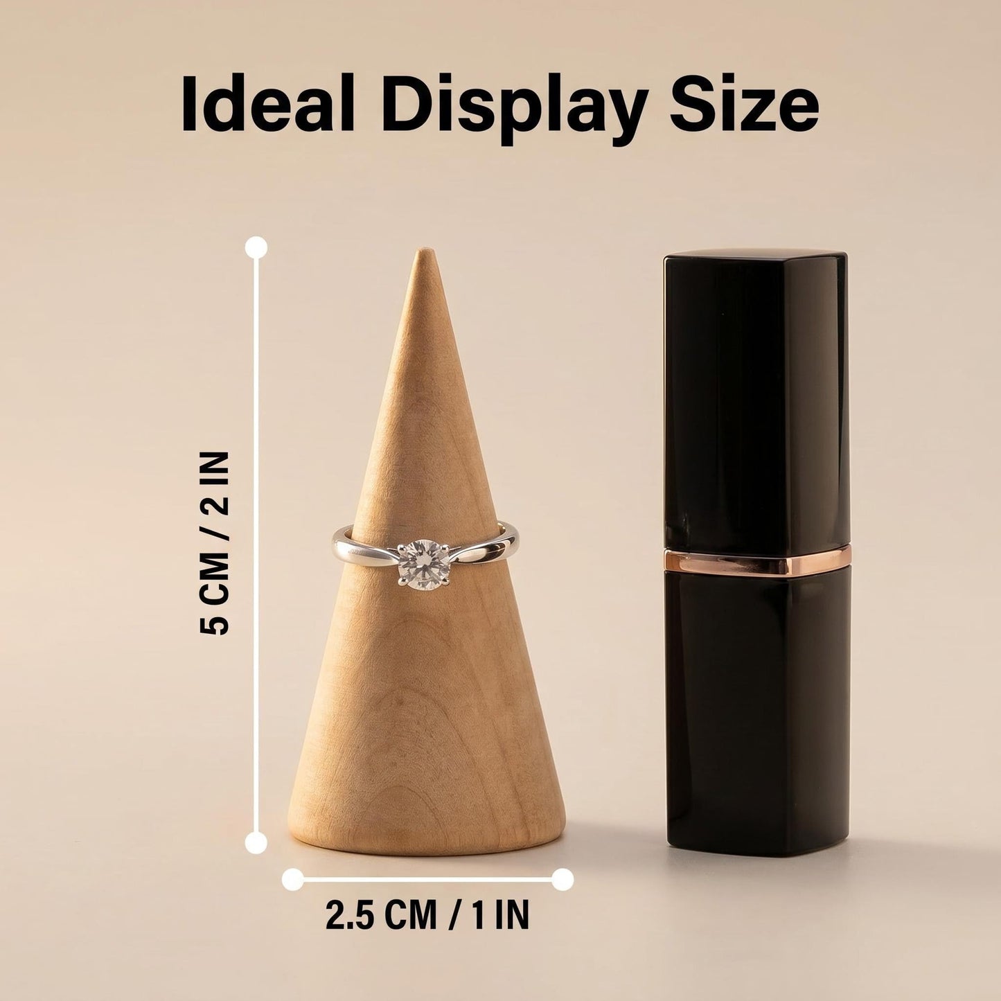 Lcvasvuz 10 Pcs Wooden Ring Display Stand Jewelry Holder Organiser Showcase Rack Ring Display Stand for Jewellery Wooden Cones Display Rack