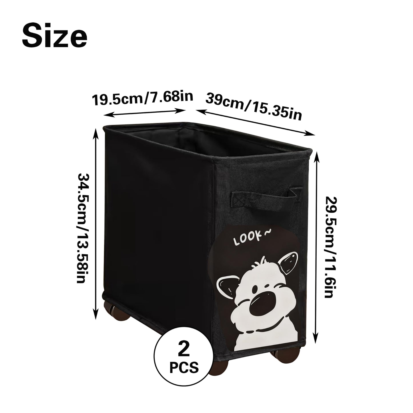 2 Pack, 2 Styles Oxford Cloth Under Desk Storage Cart with Wheels Mobile Rolling Utility Cart Foldable Storage Basket for Home, Office, School