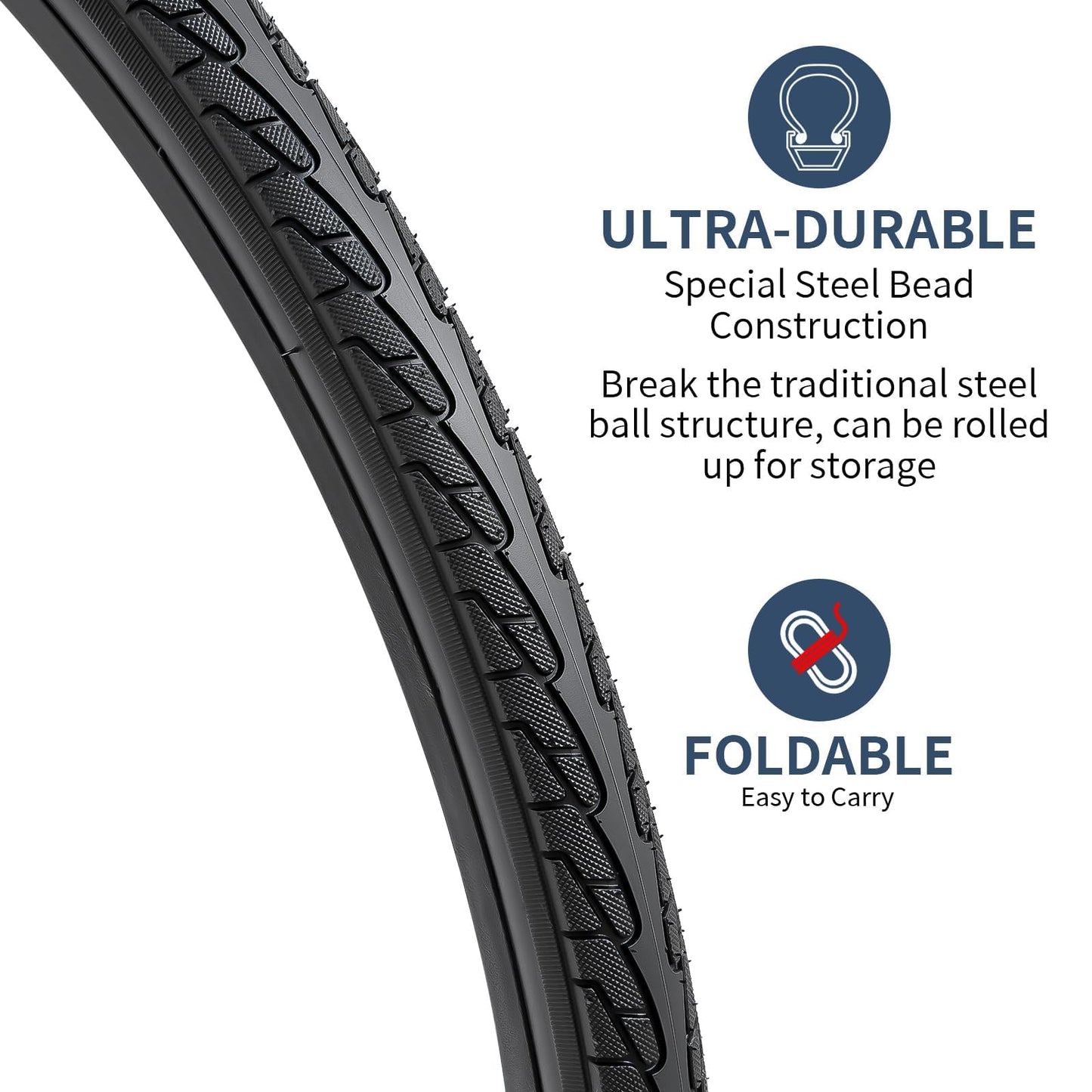 YunSCM 2-PCS 26x1 3/8 Road Bike Tyres 37-590 and 26x1 3/8 Bike Tubes Schrader Valve Compatible with 26 x 1 3/8 26x1 3-8 Wheelchair Bike Bicycle Tyres