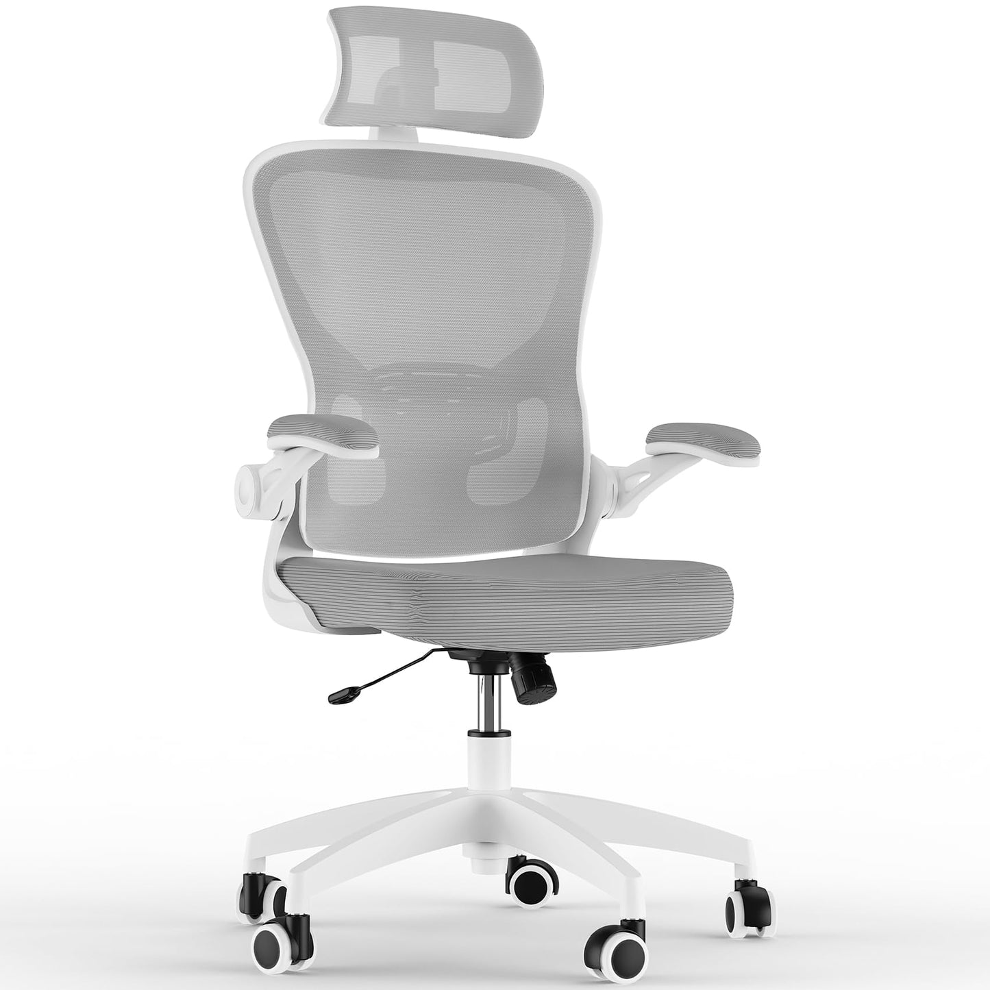 Feonase Ergonomic Office Chair with Adjustable Headrest and Lumbar Support, Mesh Back, Flip-up Armrests and Rocking Function