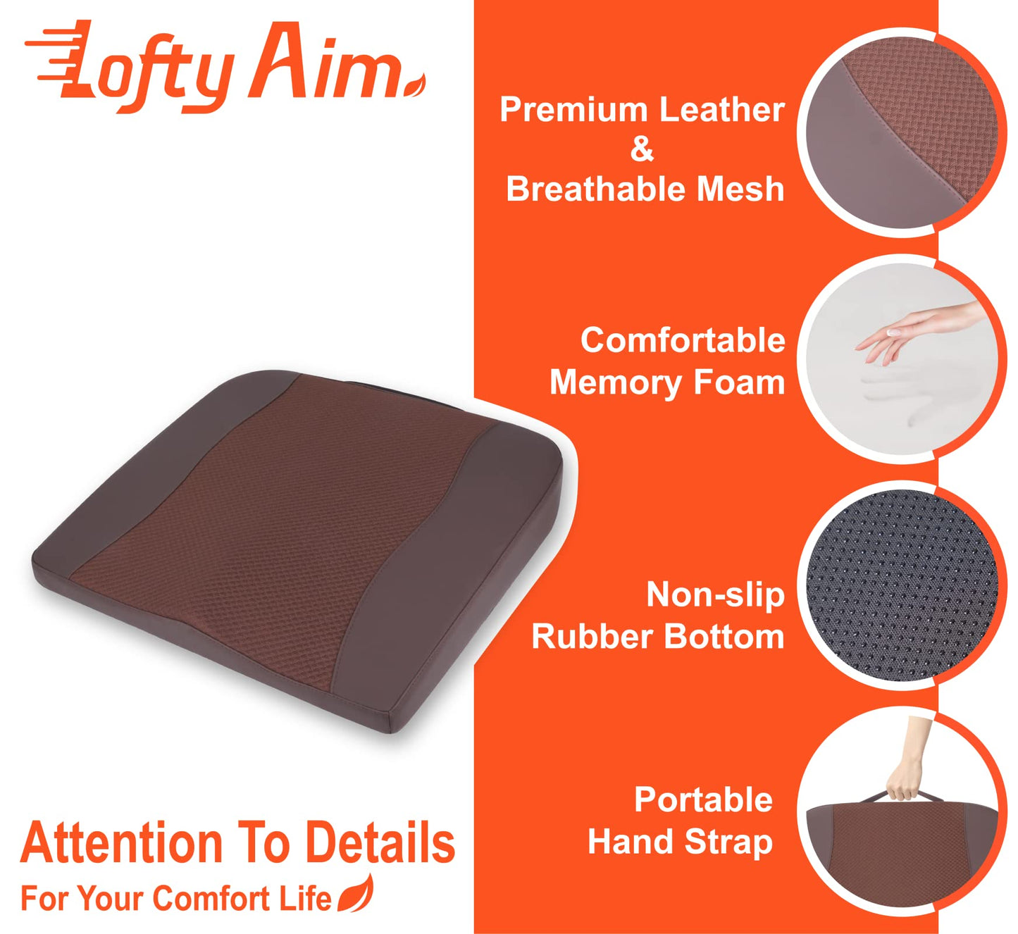 Lofty Aim Car Seat Cushion, Memory Foam Car Seat Cushions for Long Driving