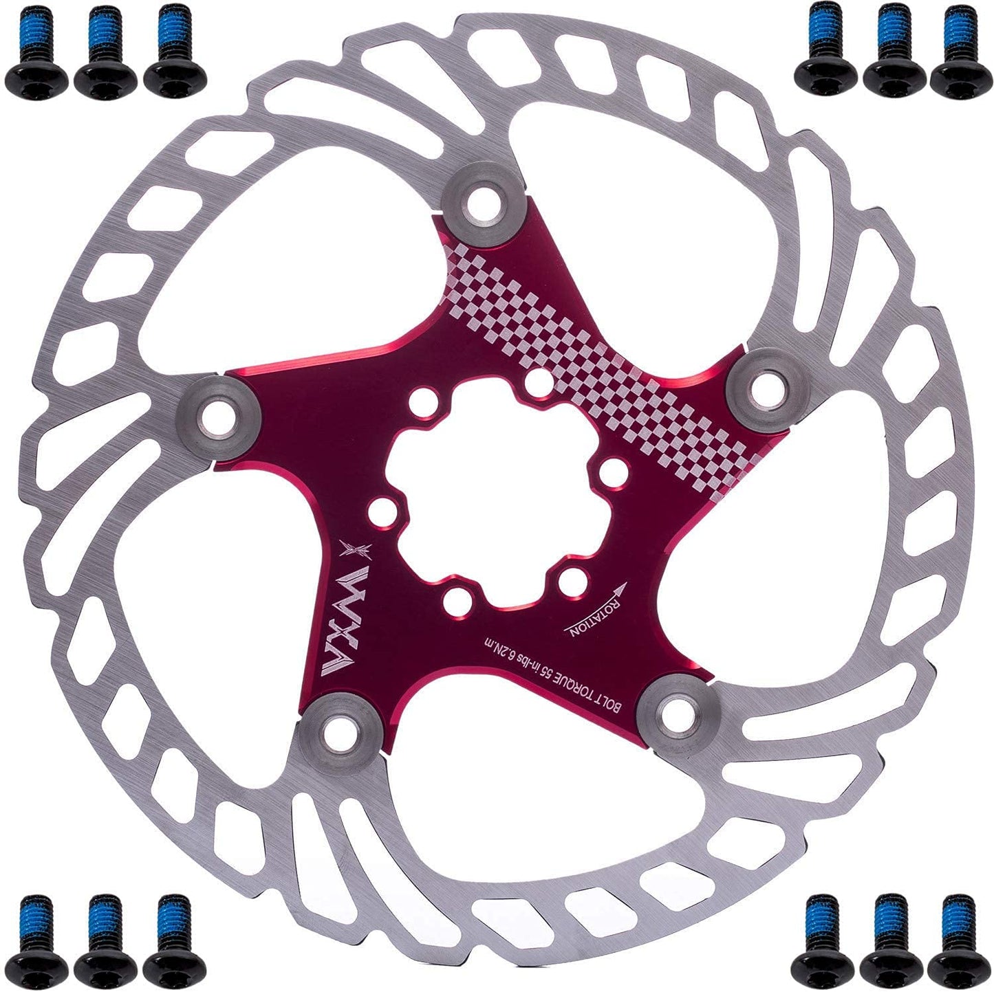YBEKI Bike Disc Brake Rotor 140mm 160mm 180mm 203mm Heat Dissipation disc Brake Rotor with 6 Bolts for Road Bike Mountain Bike MTB BMX Stainless Steel