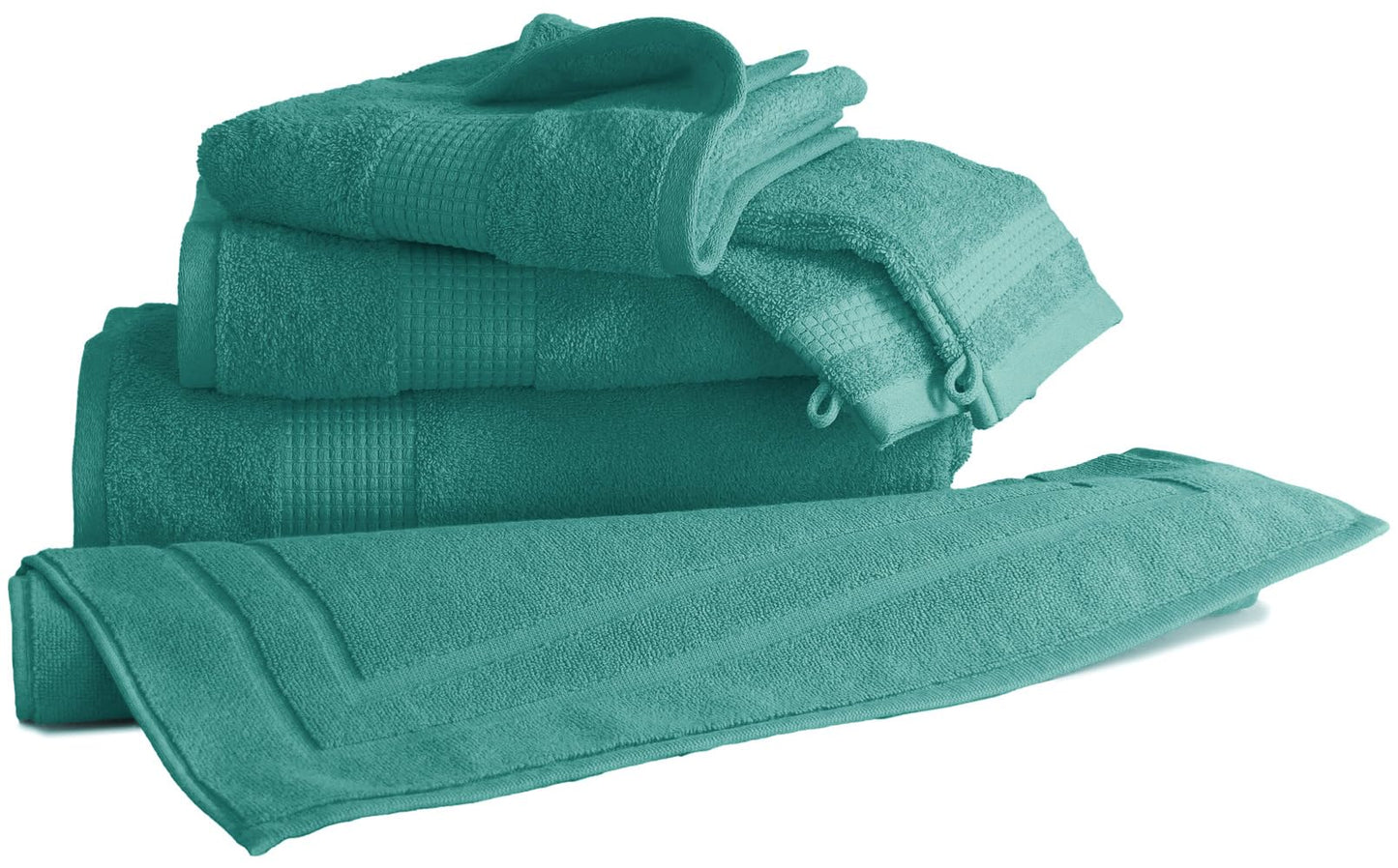 Le linge de Jules Set of 2 Hand Towels 50 x 90 cm 100% Cotton 450 g/m² Lagoon Green