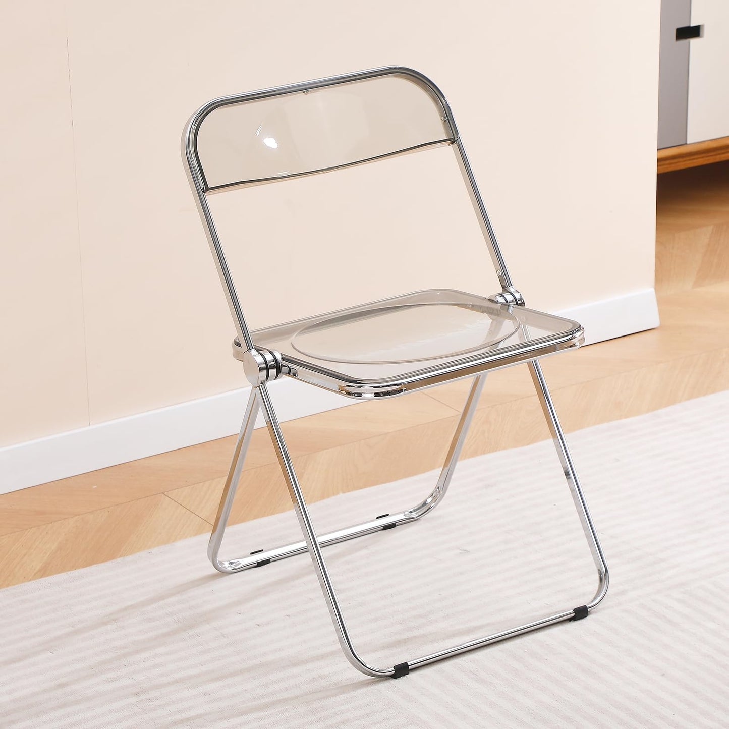 TAO ONE Acrylic Folding Chair Clear Morden Chrome Chair-Gray