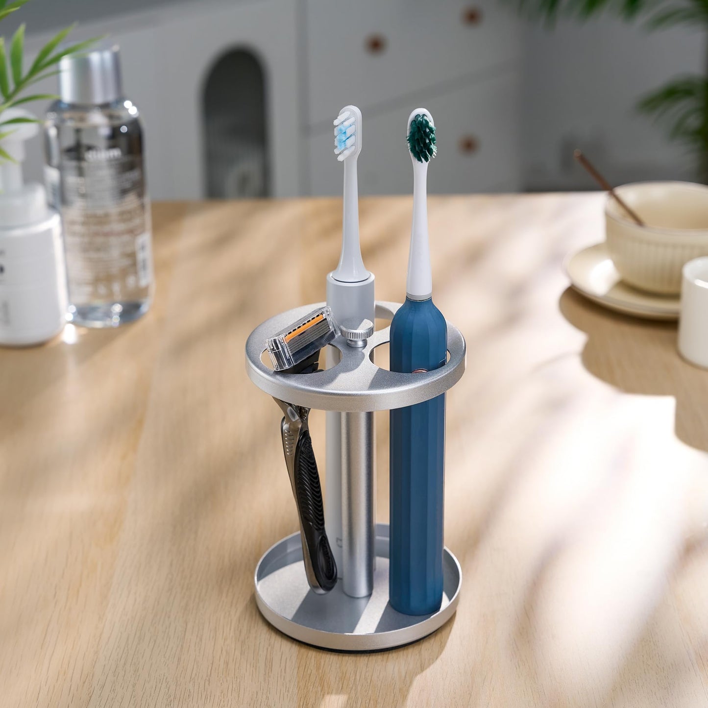 Electric Toothbrush Holder Stand for Bathroom (Silver, Electric Toothbrush Holder)