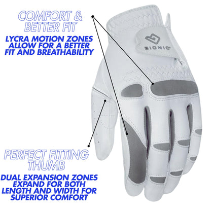 Bionic Gloves Men's Performance Grip Pro Premium Leather Golf Glove (3X-Large, Left)