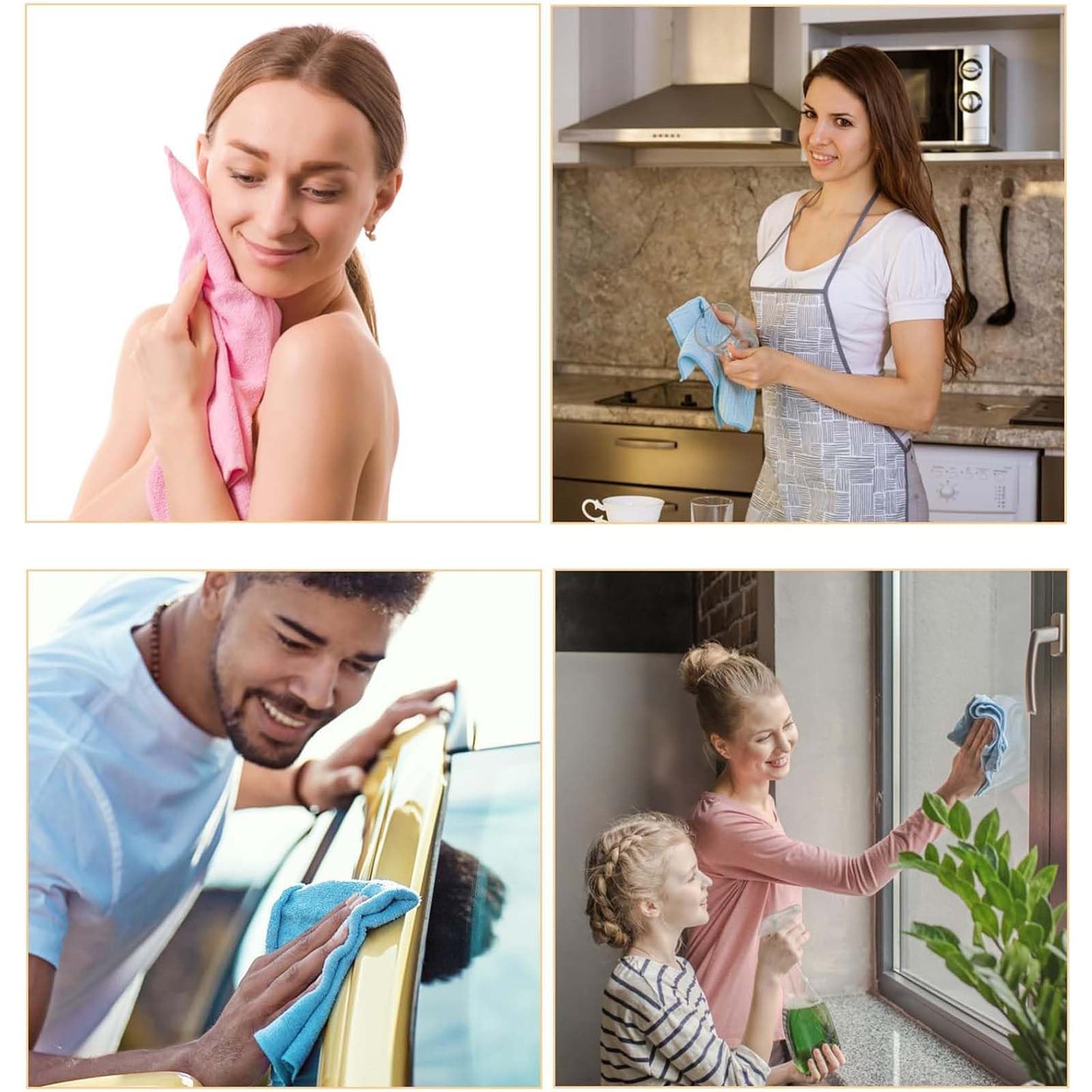 ZQuintuplian 4 Pack Face Cloths for Washing Face, Cleansing, Removing Makeup - Gym, Travel, Living Room