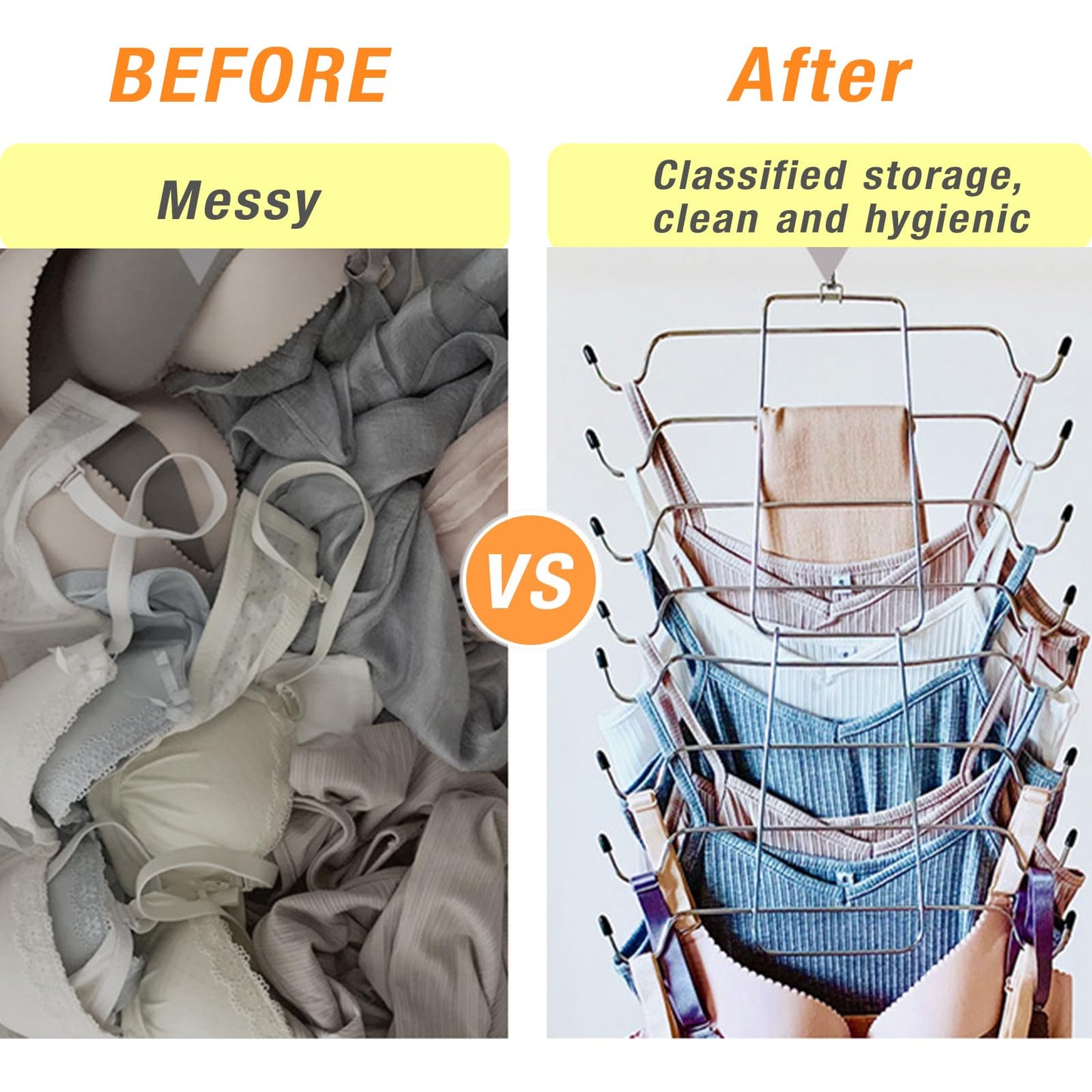 2 Pcs Closet Organizer, 8 Tier Tank Top Hanger and 6 Tier Skirt Hangers with Clips for Women, Bra Tie Jeans Pants and Storage Space Saving