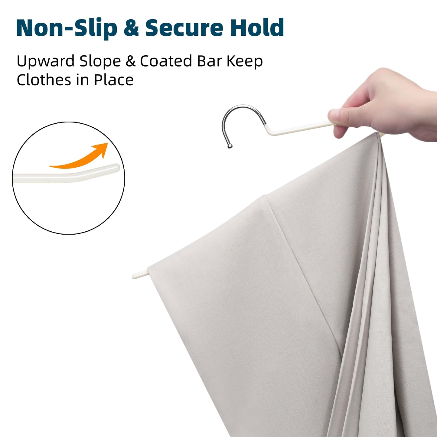 EssenFlolis 20 Pack Non-Slip Open Ended Metal Trouser Hangers Space Saving