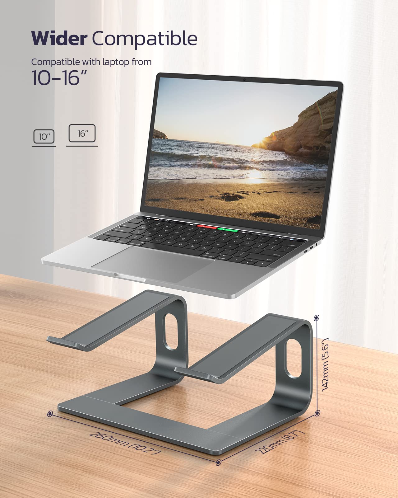 Nulaxy Ergonomic Laptop Stand for Desk, Full Aluminum Detachable Riser