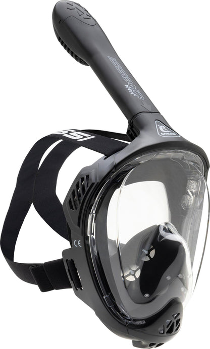 CRESSI Java Full Face Mask Black/Black L/Xl-Unisex Full Face Snorkel Mask, Ultra Clear Anti Fog Lens, 100% Silicone, Snorkel Dry with Safety Valves,