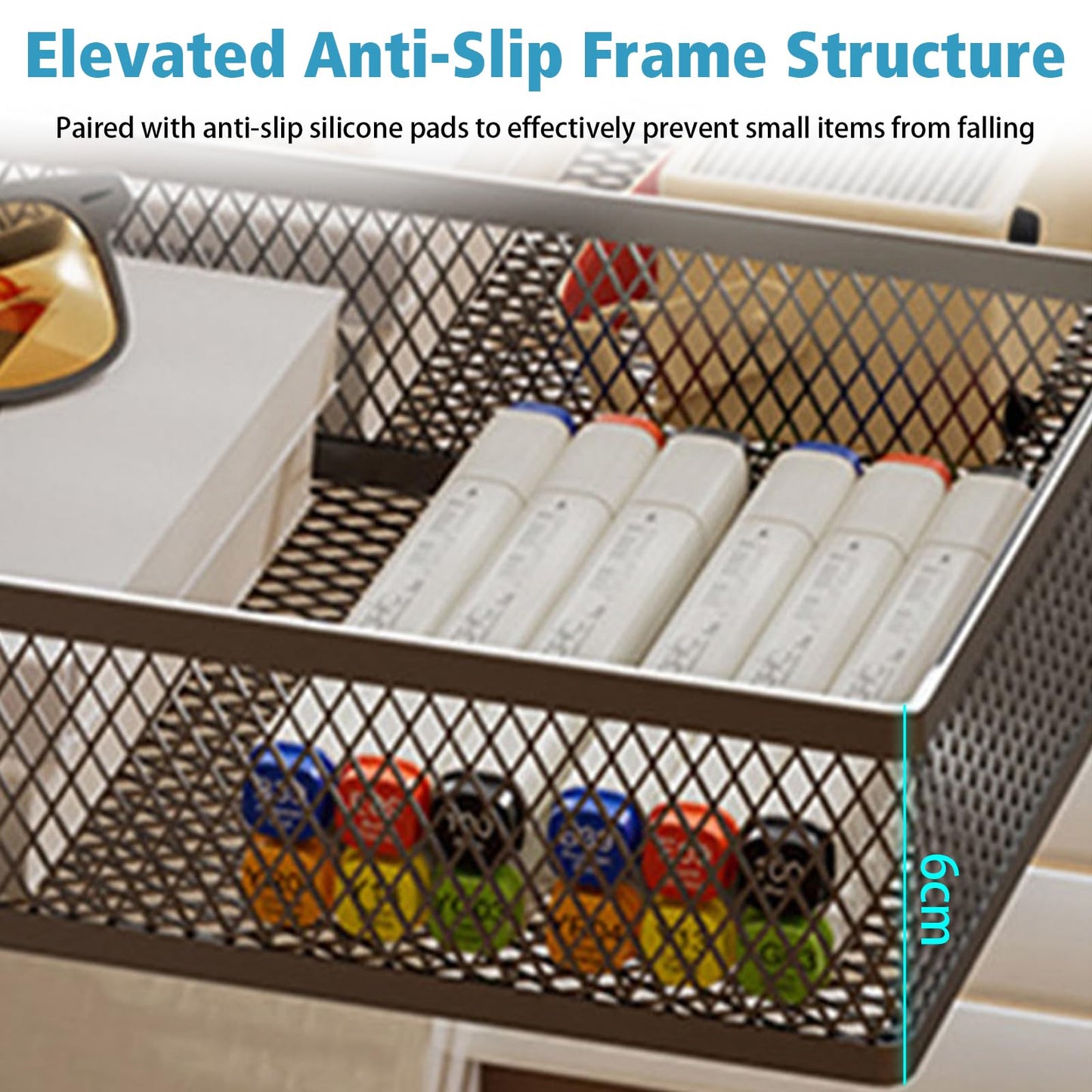 SH-RuiDu Under Desk Drawer Organizer Clamp-On, Fits Desks Up to 2.17″ Thick