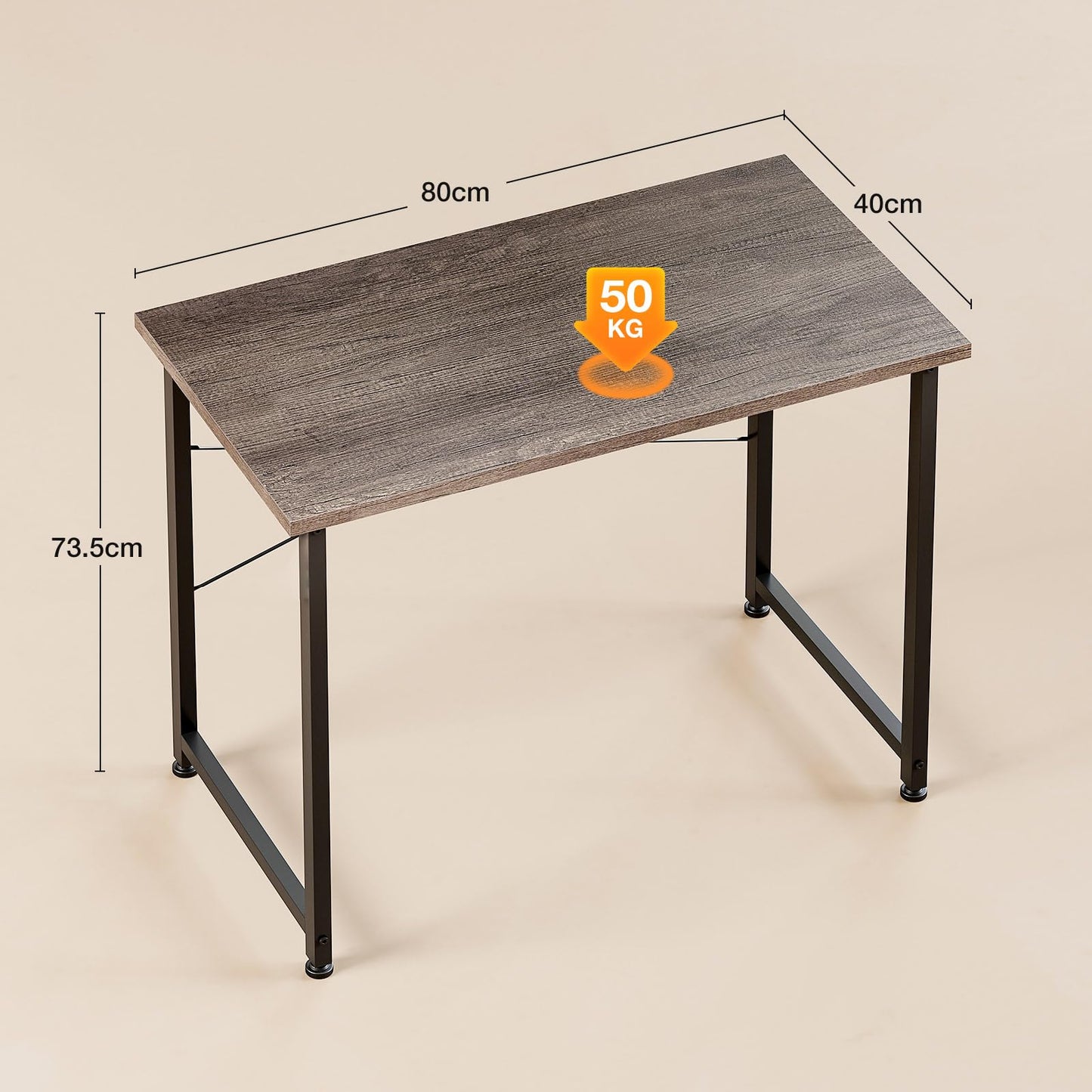 ODK 80x40 cm Desk, Computer Desk for Home Office, Grey