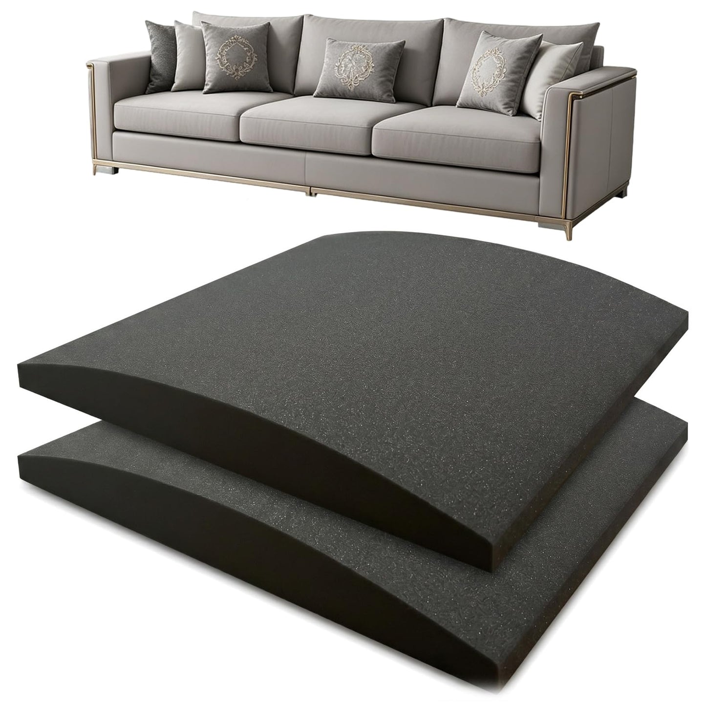 Wulshome 2 Pcs High Density Foam Sofa Cushion Support 55×55cm, Couch Seat Saver for Sagging Furniture Seat Repair Sofa Cushion Support for Sagging