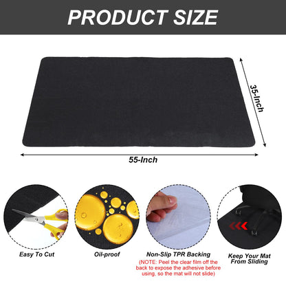 PATIKIL 90 x 140cm/55" x 35" Office Chair Mat, Multi-Purpose Desk Carpet Floor Mats for Rolling Chairs for Hardwood Floors Black