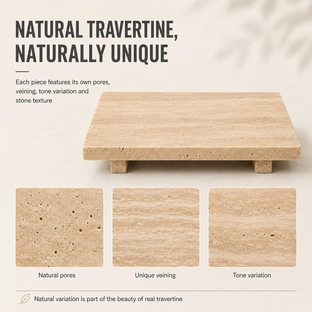 Travertine Vanity Riser for Soap & Perfume 9.84 in