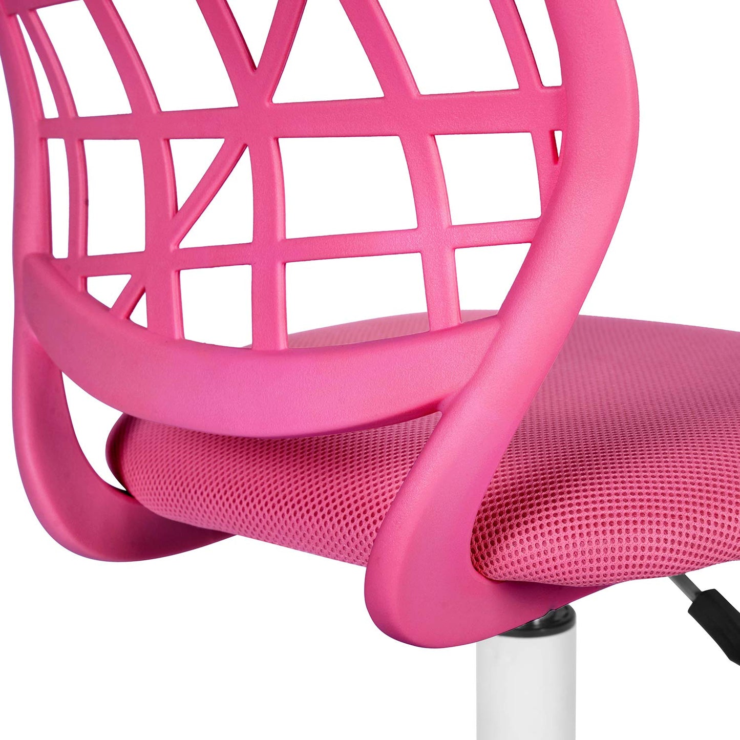 FurnitureR Compact Gaming Chair, PP Hollow Backrest, Adjustable Height, Ergonomic Swivel Foam Seat, 5 Wheels Iron Base, for Reading, Drawing, Gaming