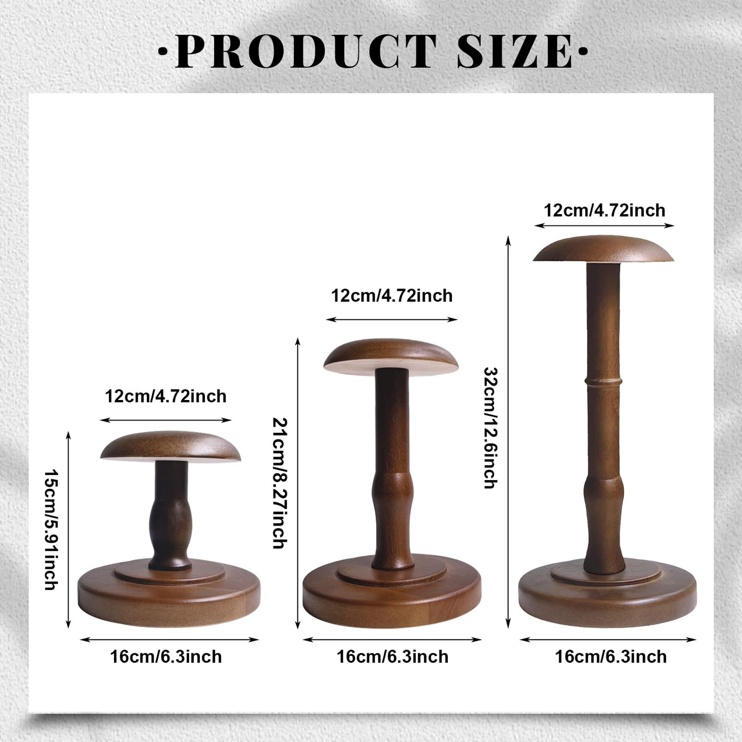 TINGSING Vintage Hat Rack Stand Rustic Brown Hat Display Stand