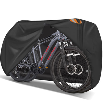 Zettum Bike Cover for 2 Bikes - Stationary Bike Covers for Outside Storage Waterproof Outdoor & Heavy Duty, 600D PU Coating Bicycle Covers for 2 Bikes