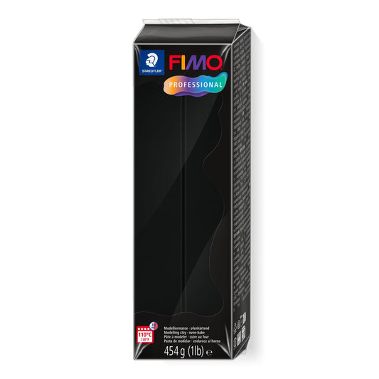 STAEDTLER 8041-9 FIMO Professional Oven-Hardening Polymer Modelling Clay, 454g - Black (Single Block)