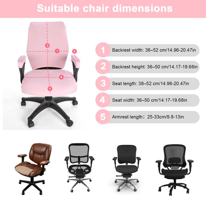 Yolev 4 PCS Office Chair Covers Set,Universal Protective Desk Chair Covers, Stretchable Office Chairs Seat Cover with Armrest Cover,Slipcovers