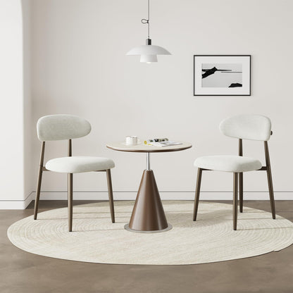 Dining Chairs Set of 2, Upholstered Dining Room Chairs with Ergonomic Curved Backrest, Metal Frame Kitchen Chairs
