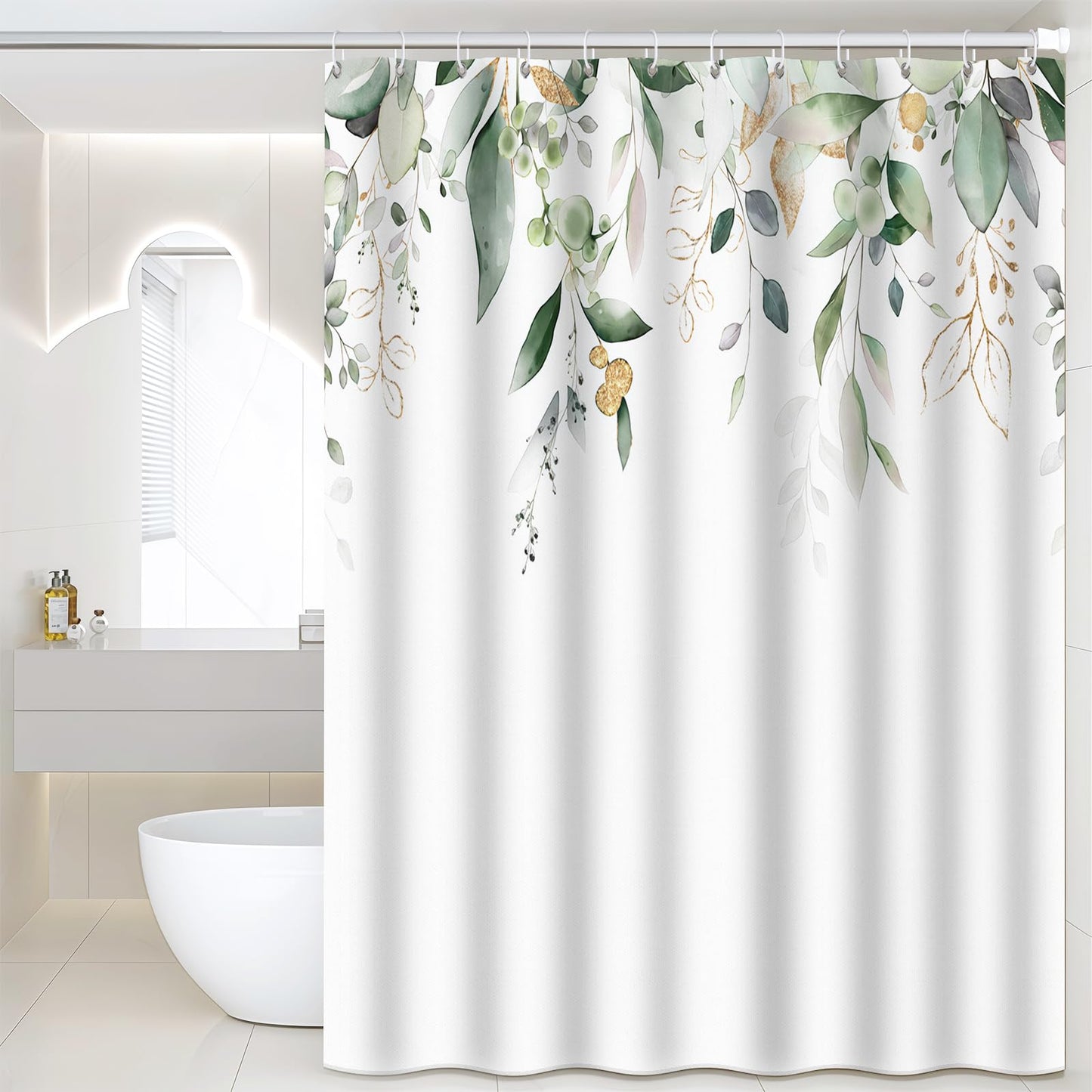 FAVORTALK Shower Curtain Waterproof Polyester Bathroom Curtains,180 x 180 cm Washable Bath Curtains, Quick-Drying