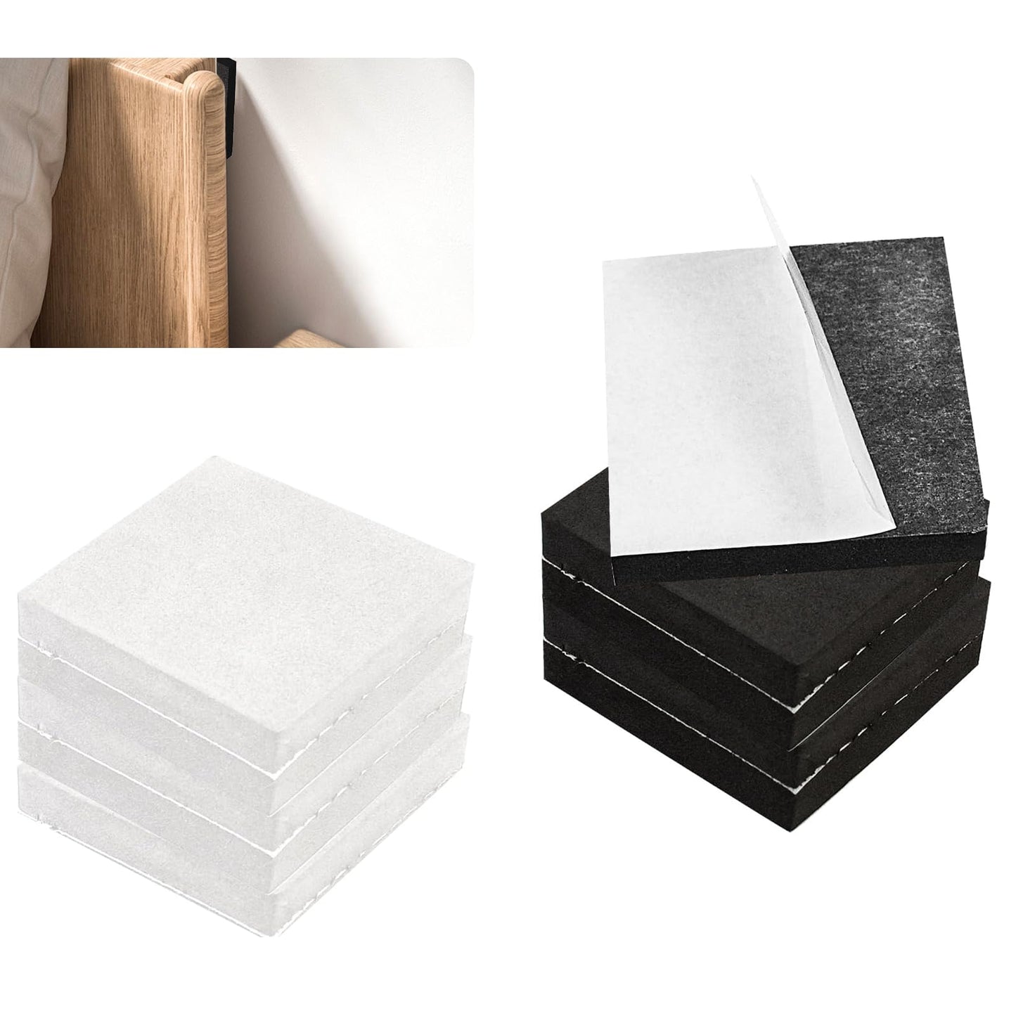 Furniture bed Headboard Stoppers, 10 PCS Self Adhesive EVA Foam Anti Shake Fixers for Wall Beds