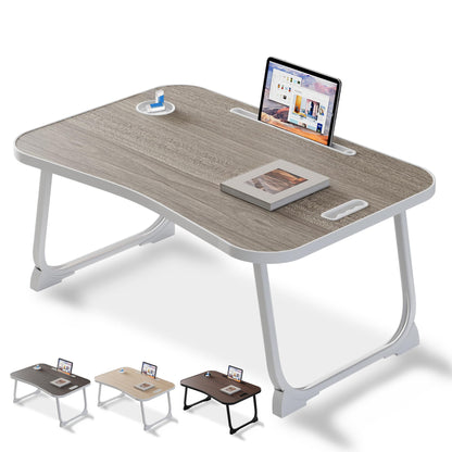 Laptop Bed Desk, Lap Desk Breakfast Tray Table for Eating, Reading, Writing, Laptop Stand for Bed, Sofa, Home and Office Grey