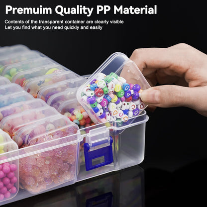 LINYAPRY Bead Organizer Box, 46 Pcs Small Bead Organizers and Storage Plastic Cases
