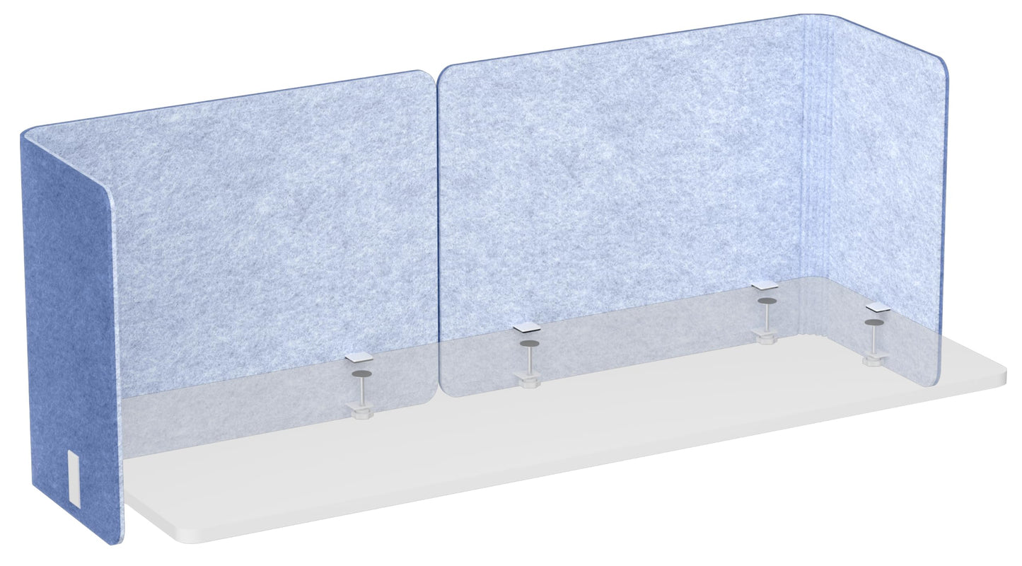 Desk Privacy Panel,2PCS,2-in-1 Soundproofing for Office,School & Home(Blue)