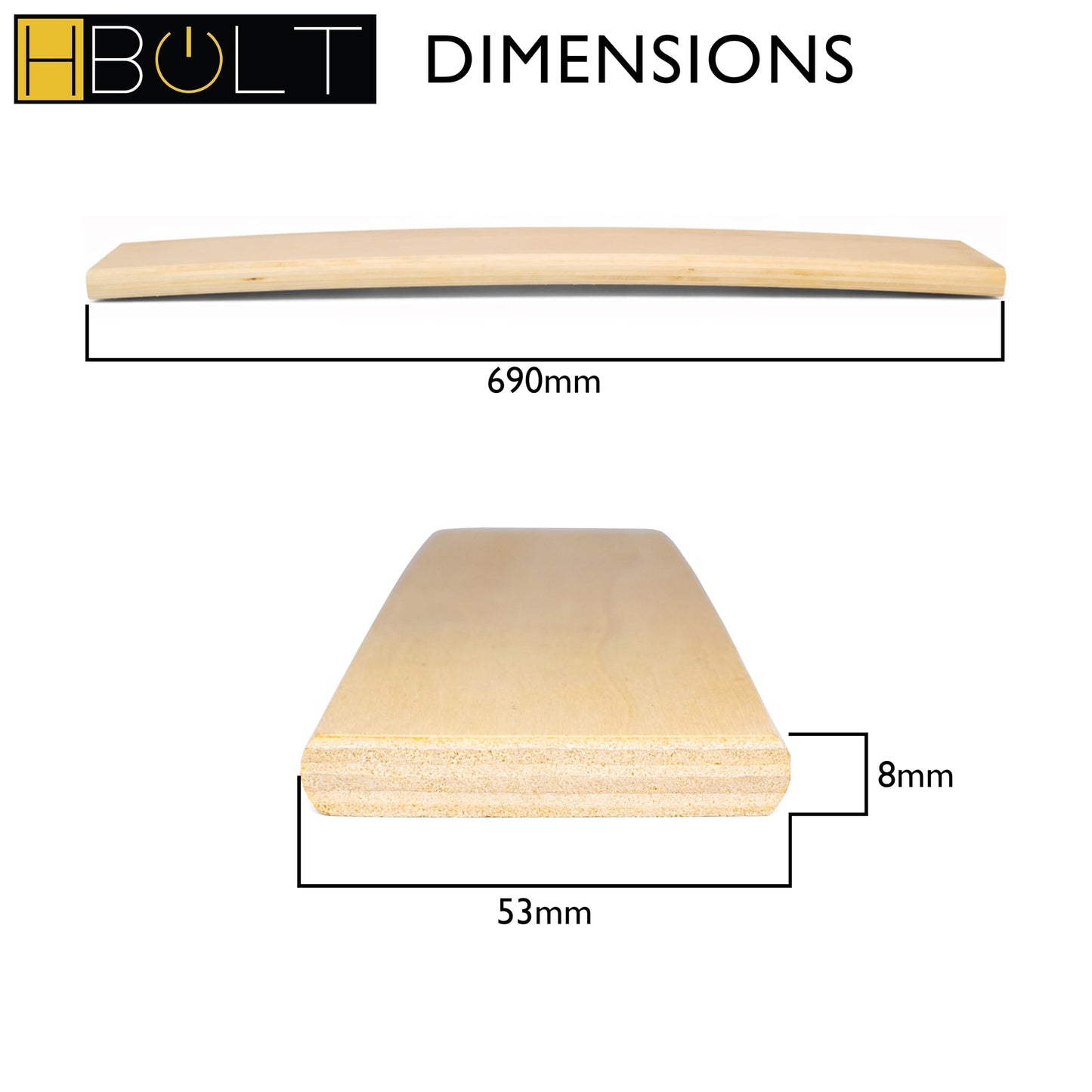 H-BOLT Premium Replacement Sprung Wooden Bed Slats – Complete Set for Single, Double & King Beds – 53mm Wide Hardwood Support
