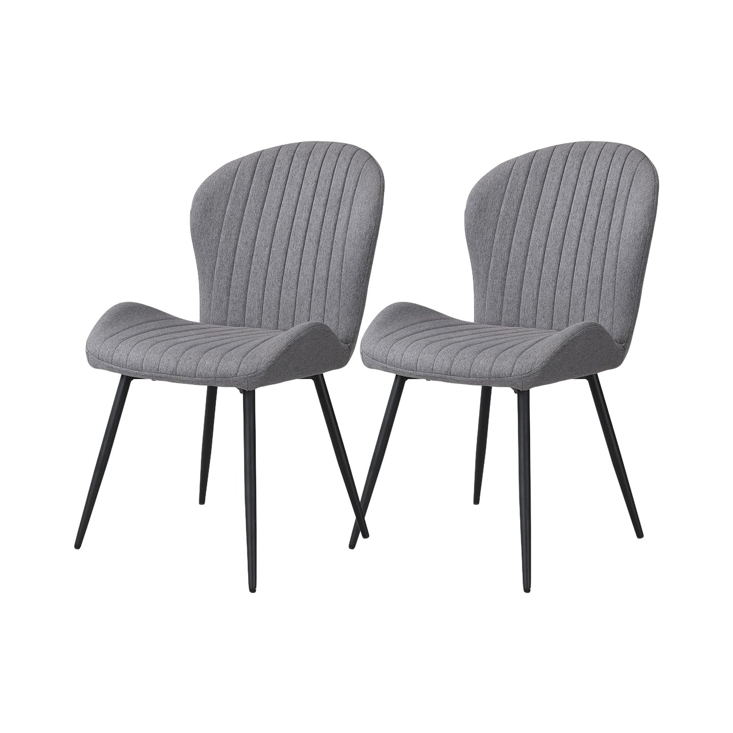 Dining Chairs, Dining Chairs Set of 2, Upholstered High Back Soft Padded Seat Side Dining Chairs for Living Room and Dining Room, Grey