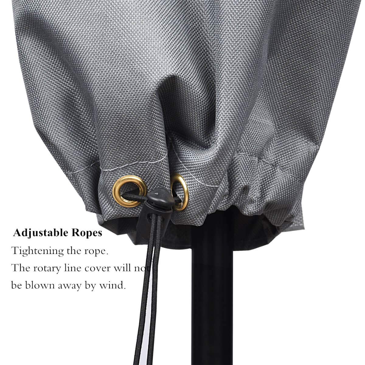 RICHIE Rotary Airer Cover, Heavy Duty 600D Oxford Fabric, Waterproof Outdoor Protection for Rotary Clothes Line, Full Zip, Drawstring Closure