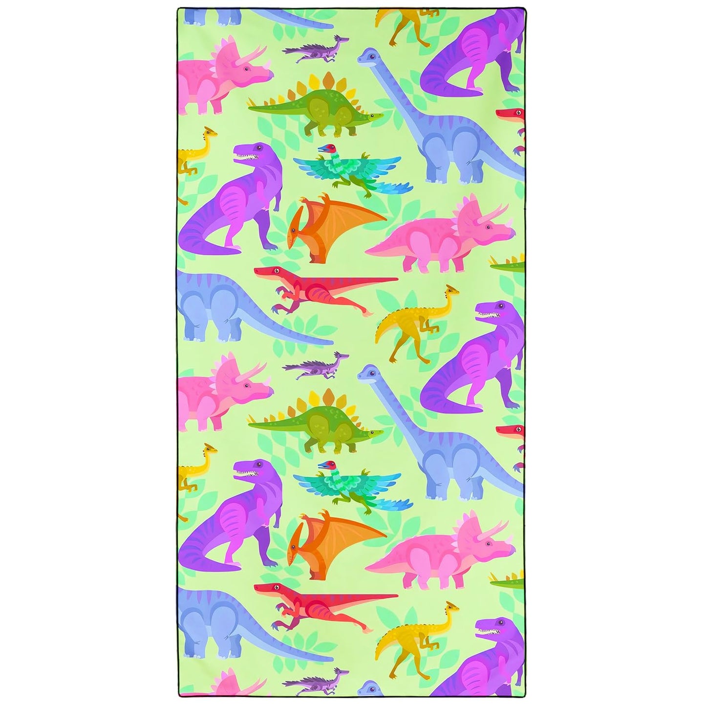 Violetpos Colorful Dinosaur Print Beach Towel, Extra Large 180x90 cm 250GSM Microfibre, Sand Free Quick Dry