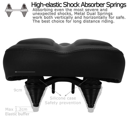 DAWAY C40 Ultra-Comfortable Oversized Bike Seat - Memory Foam Padded, Extra Wide Soft Bicycle Saddle for Men Women Seniors - Fit for Peloton, Cruiser,
